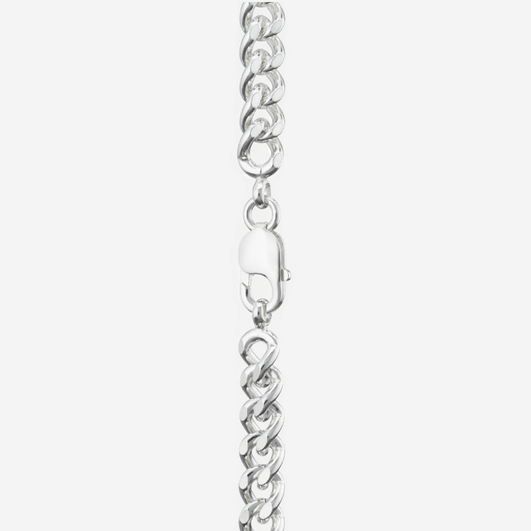 Wide Filed Curb Chain Necklace